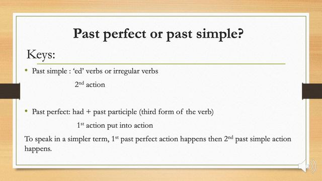 Past Perfect or Past simple? смотреть онлайн