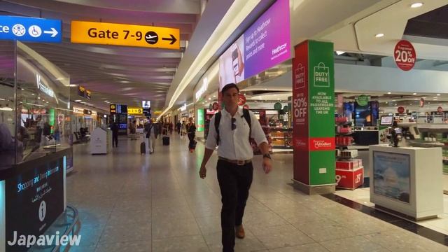 【4K Walk】Heathrow Airport Terminal 4 - Before and After Security gates. смотреть онлайн
