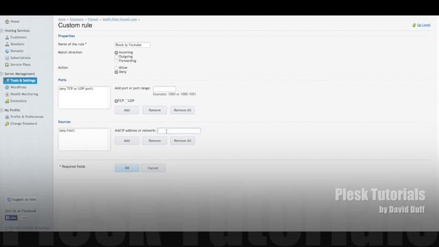 Add Plesk Firewall Rule - Block IP Address Tutorial смотреть онлайн