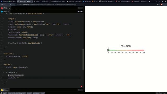Creating and styling a range input with value and ruler смотреть онлайн