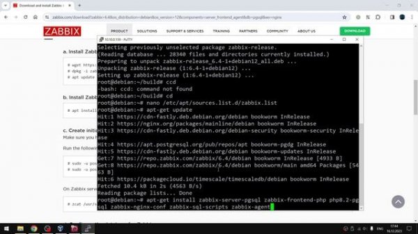 Установка Zabbix с PostgreSQL и расширением TimescaleDB