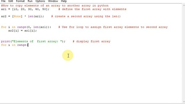 How to copy elements of an array to another array in python смотреть онлайн