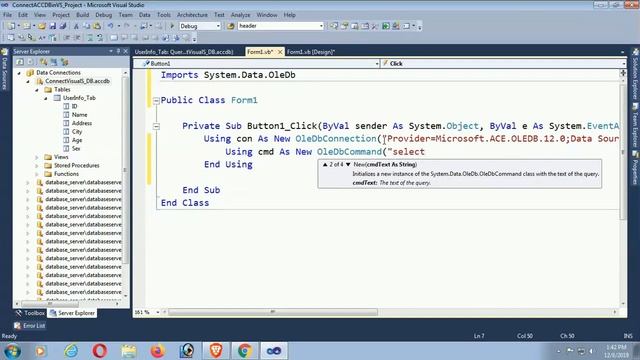 how to connect access database .accdb or .mdb in VB windows form application. swift learn смотреть онлайн