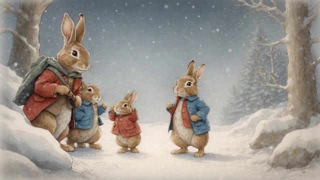 ? Beatrix Potter-Inspired TV Art Gallery | 2-Hour Christmas Illustrations Screensaver | ? No Sound