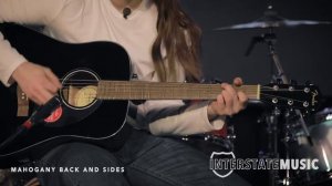 Fender CD-60S Dreadnought Acoustic Guitar, Black | Interstate Music