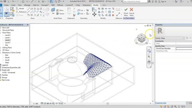 REVIT Tutorial_Create British Museum Curved Glass Roof_Design by Norman Foster #tutorial смотреть онлайн