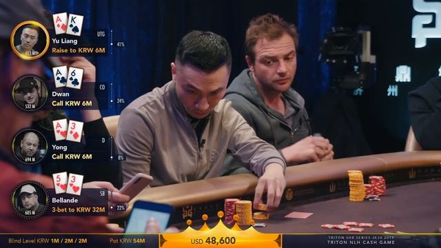 USD$ 750k pot! The Infamous 3♥5♥ Suited Pre-Flop All-In смотреть онлайн
