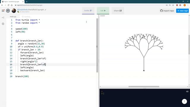 Fractal Trees a whole Forrest of them with Python Turtle смотреть онлайн