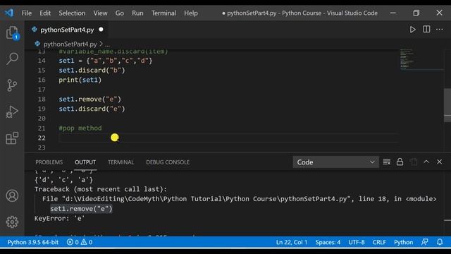 ? Top 5 Ways to Remove Sets Items In Python ? || Code Myth смотреть онлайн