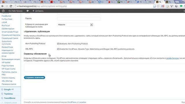 Добавление списка пинг-сервисов на свой WordPress блог смотреть онлайн