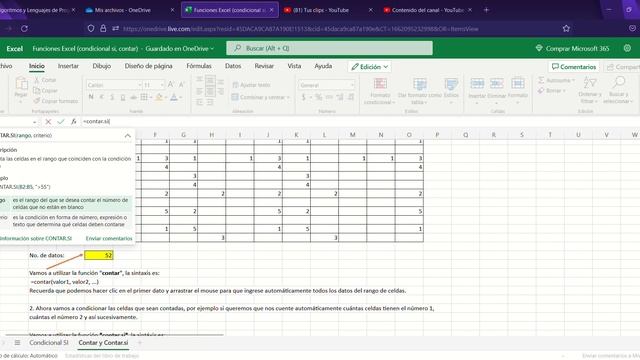 Funciones Excel condicional si, contar xlsx Microsoft Excel Online — Mozilla Firefox 2022 09 02 0 смотреть онлайн