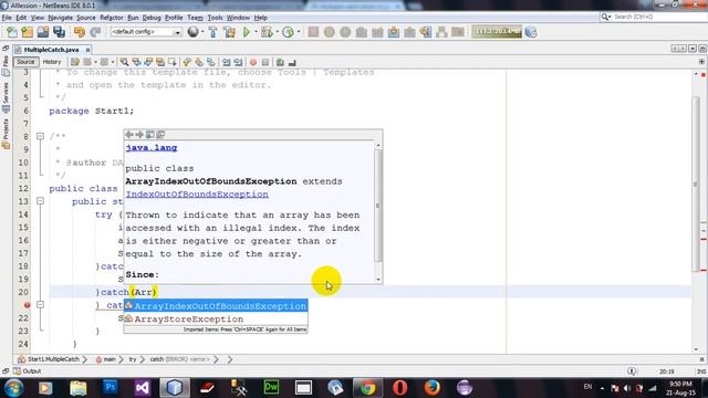 How to Use Multiple Catch block in Java Netbeans смотреть онлайн