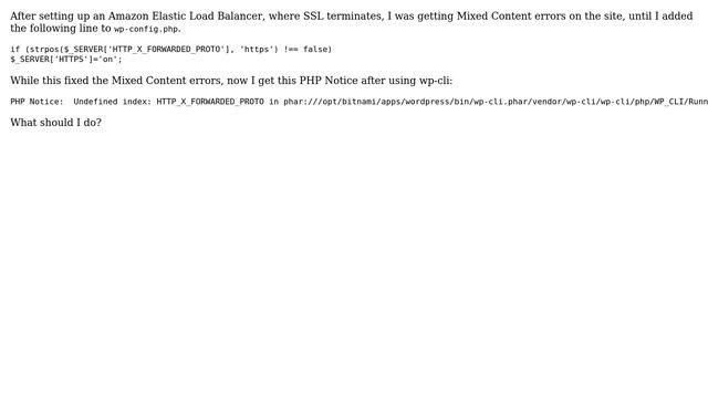 Wordpress: wp-cli PHP Notice after moving server behind load balancer смотреть онлайн