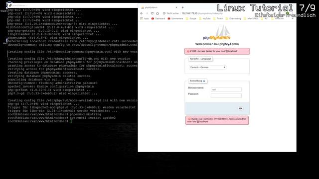 LINUX Tutorial 7/9 | MariaDB | PHP 7 | PHPMyAdmin .htaccess Schutz| Einsteiger Anfänger Grundlagen смотреть онлайн