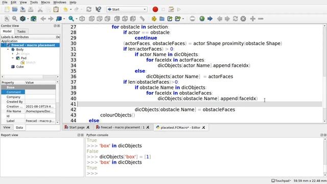 Learn Python in FreeCAD: 10 Add collision for part design. Try except. Macro scripting for beginner смотреть онлайн