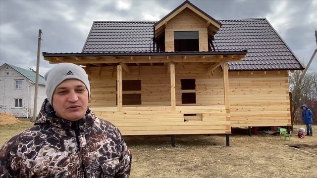 Дачный дом из профилированного бруса в Костроме, размером 6х10м смотреть онлайн