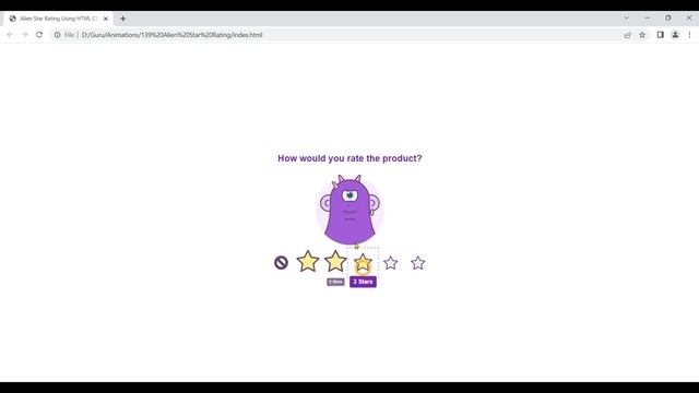 Alien 5 Star Rating Animation Using HTML CSS and JavaScript Code смотреть онлайн