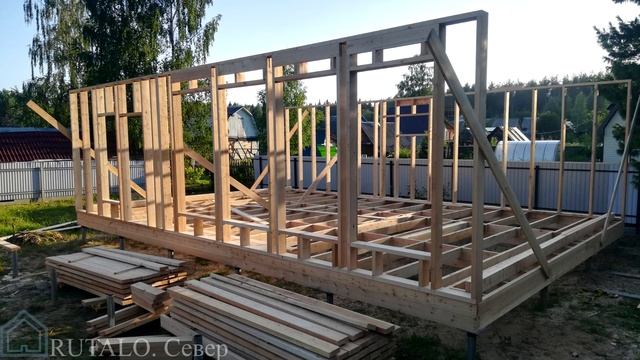 Каркасный дом по проекту КД18-9х10-1Э. День 2,3,4 смотреть онлайн