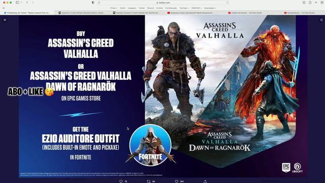 GRATIS Ezio Auditor Skin Assassins Creed Outfit bekommen #fortnite #AssassinsCreed смотреть онлайн