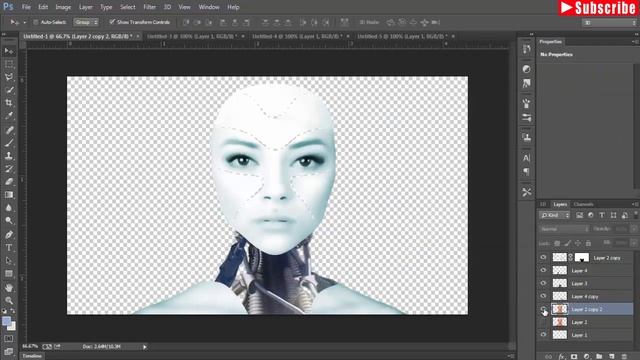 Realistic Cyborg girl photoshop tutorial cc смотреть онлайн