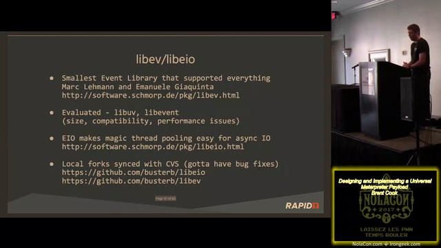 NolaCon 2017 GBD04 Designing and Implementing a Universal Meterpreter Payload Brent Cook смотреть онлайн