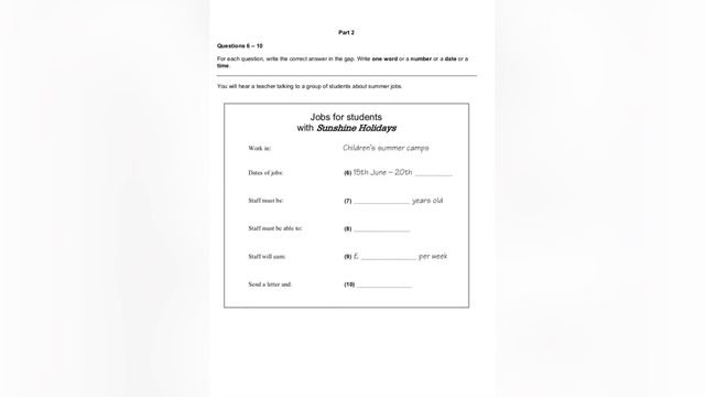 A2 Key (KET) Listening test 1 - Task 2 with answer keys смотреть онлайн