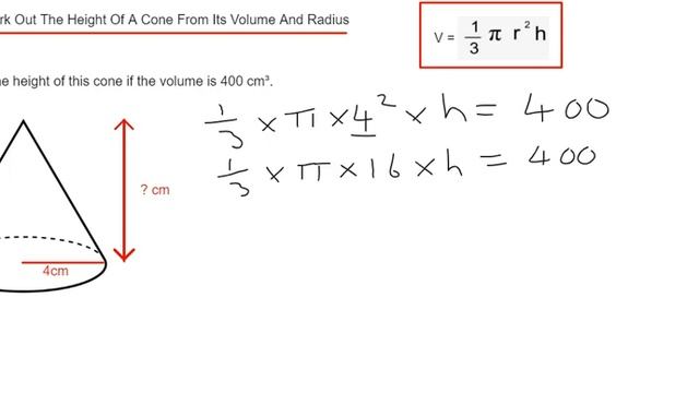 Cones. How To Find The Height Of A Cone Given Its Volume And Radius. смотреть онлайн