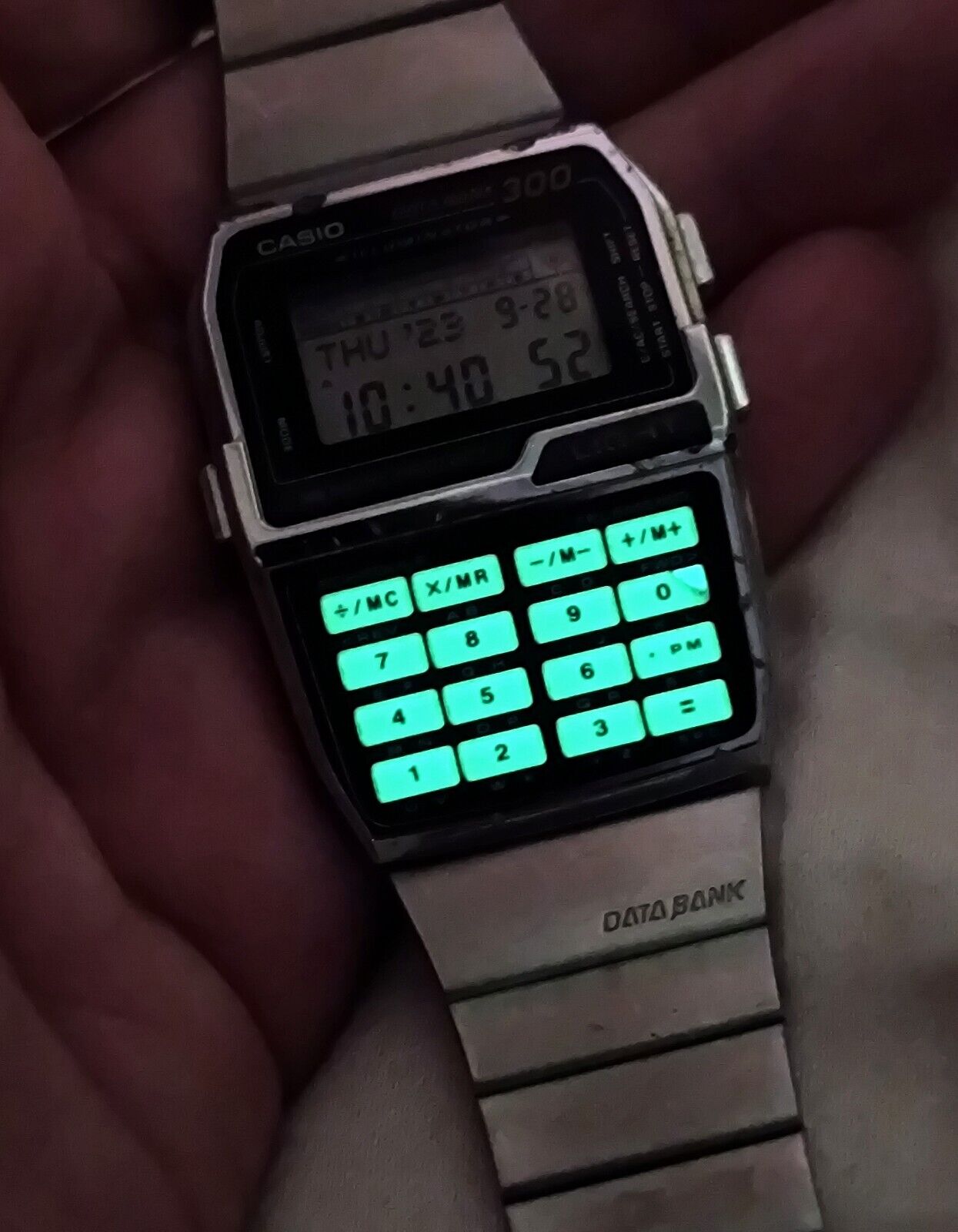 Винтажные цифровые часы CASIO DATA BANK 300 DBC-3000 (1478) с подсветкой Telememo-Китай