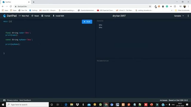 #1.6 Dart Programming in Hindi Constant in dart final, const Keyword. Dart Tutorial for Flutter смотреть онлайн