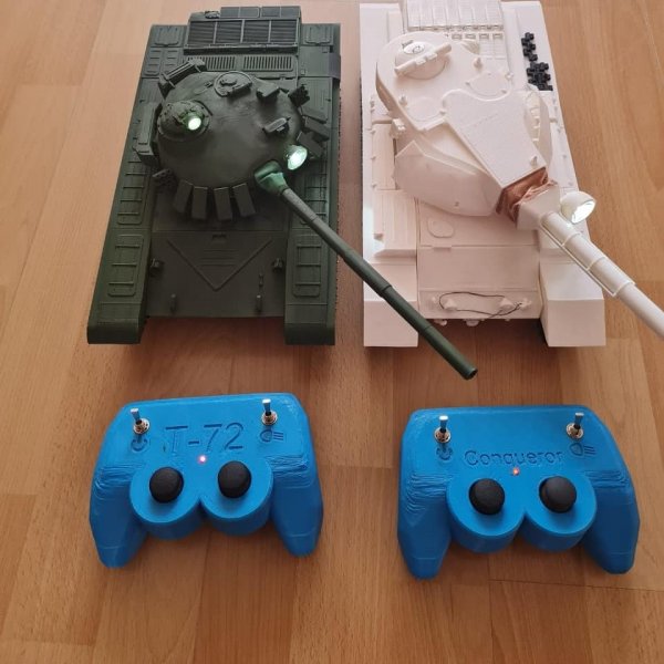 Радиоуправляемый танк на 3д принтере (т34, т72, Conqueror)