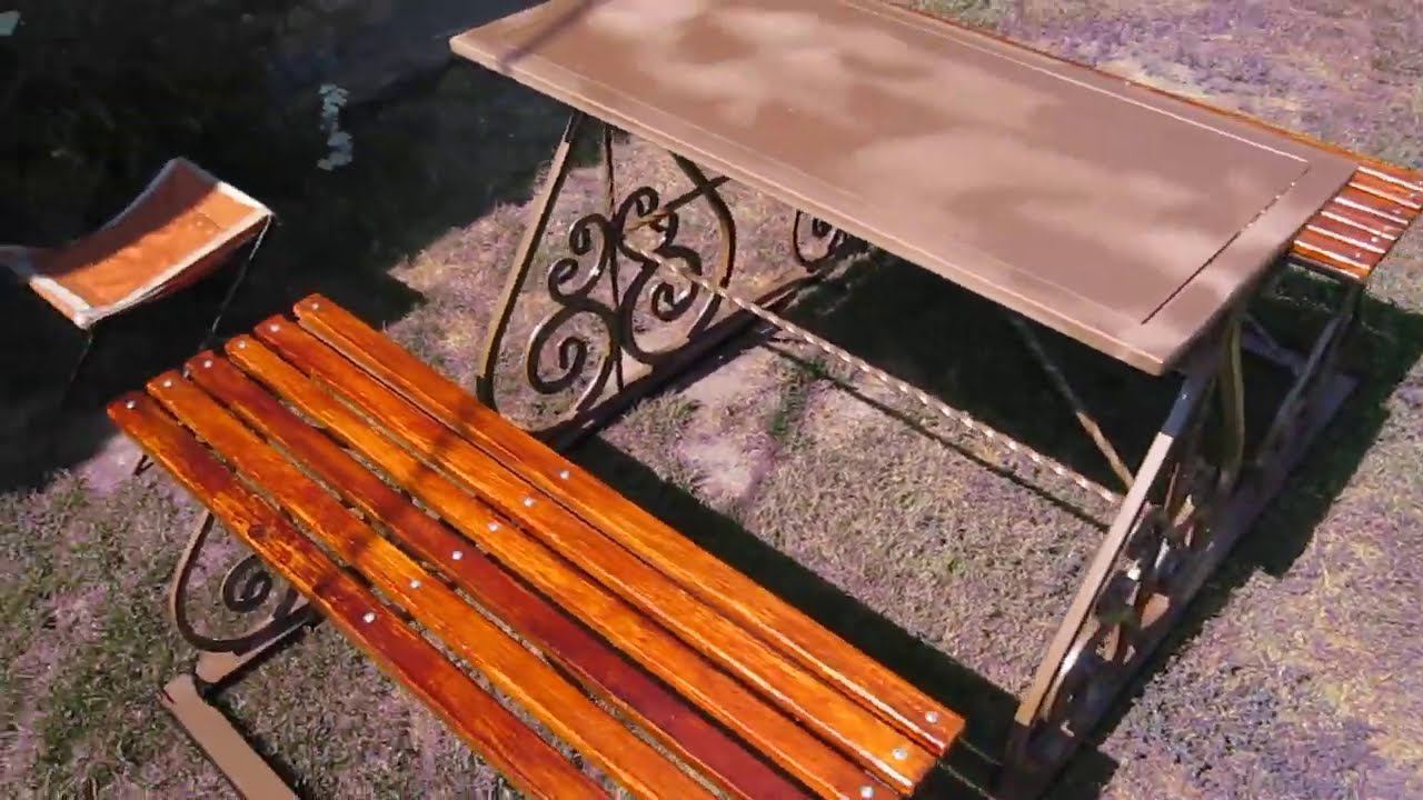 Самодельные СКАМЕЙКИ СО СТОЛИКОМ. ХОРОШАЯ ИДЕЯ!!! смотреть онлайн