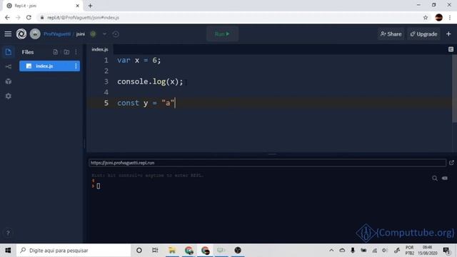 JS - Declaração de Variáveis #01 (Repl.it & NodeJS) смотреть онлайн