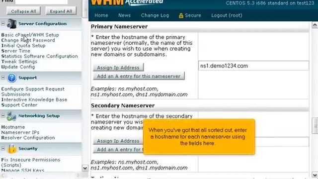 How to specify the hostname and IP to use for each of your nameservers in WHM - WHM Setup Tutorials смотреть онлайн