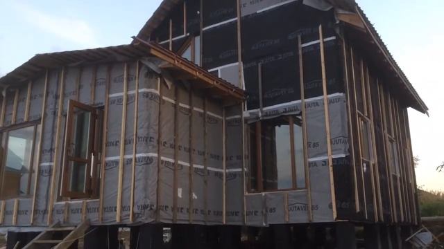 Утепление фасада бревенчатого дома ч. 2 смотреть онлайн