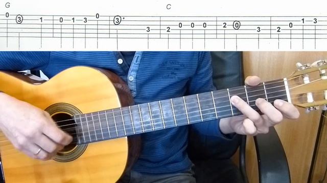 The Yellow Rose of Texas - Easy Guitar melody tutorial + TAB Guitar lesson смотреть онлайн