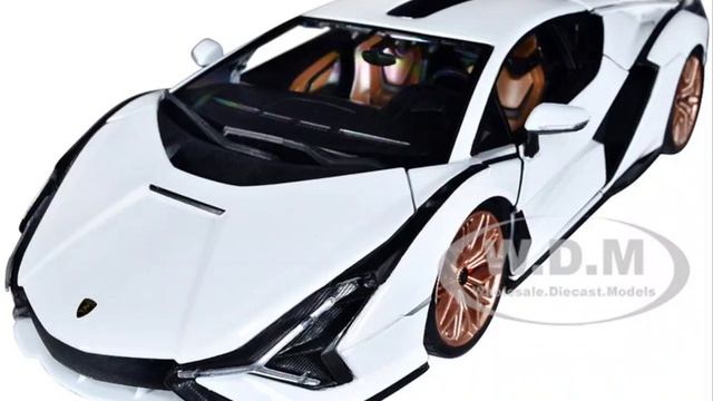 Lamborghini Sian FKP 37 White with Copper Wheels 1/18 Diecast Model Car by Bburago смотреть онлайн