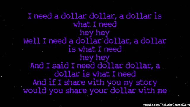 Aloe Blacc - I Need A Dollar (Lyrics) смотреть онлайн