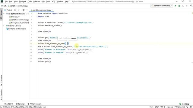 Python Selenium Part-7 || Conditional Commands || IsDisplayed()|| IsEnabled()|| IsSelected() [2020 смотреть онлайн