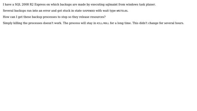 DevOps & SysAdmins: Cancel/Kill SQL-Server BACKUP in SUPSPENDED state (WRITELOG) смотреть онлайн