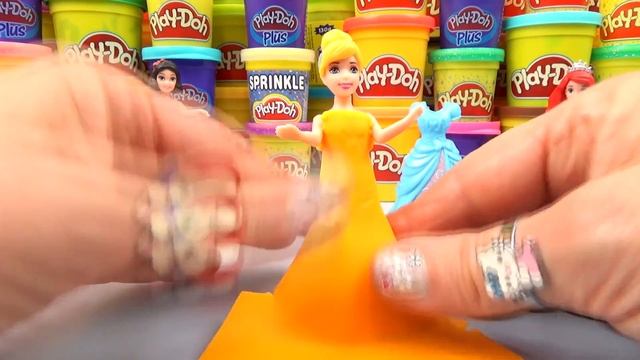 Play Doh Magic Clip Dress Design Disney Princess Dolls Ariel Cinderella Belle Snow White Magiclip
