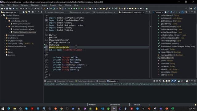 Project Lombok | How to generate Equals and Hashcode method 07 смотреть онлайн