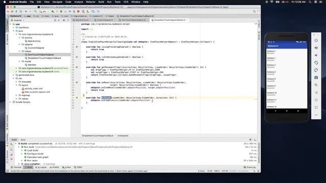 14 - RecyclerView Drag and Swipe(Kotlin) смотреть онлайн