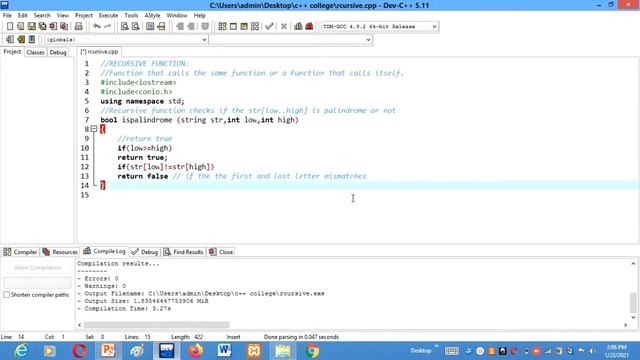 Check A String Is Palindrome Or Not Using Recursion In C++ | Palindrome String Or Not | C++ Progra смотреть онлайн