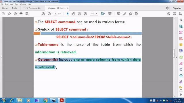 DQL Commands – SELECT Command. смотреть онлайн