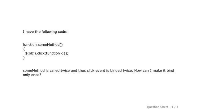 jQuery : bind event only once смотреть онлайн