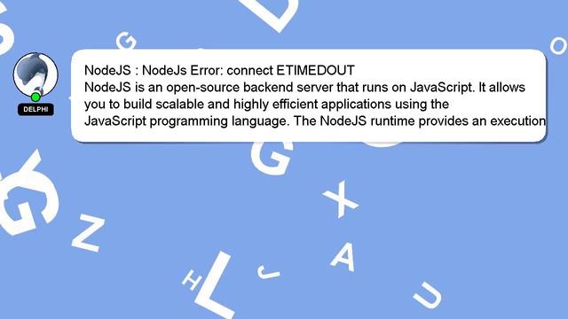 NodeJS : NodeJs Error: connect ETIMEDOUT смотреть онлайн