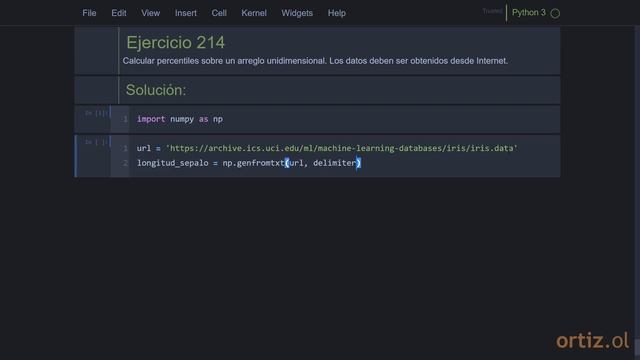 NumPy - Ejercicio 214: Calcular Percentiles sobre un Arreglo Unidimensional смотреть онлайн