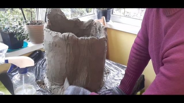 Изготовление уличного горшка - вазона для цветов из цемента смотреть онлайн