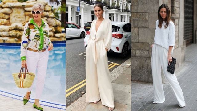 ?МОДНЫЕ БЕЛЫЕ БРЮКИ ?ТРЕНДЫ НА ЛЕТО 2023. ПОТРЯСАЮЩИЕ ОБРАЗЫ. смотреть онлайн