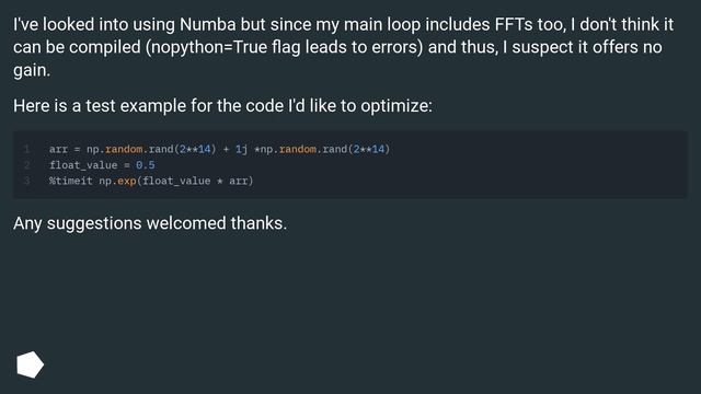 Fastest way to calculate exponential [exp()] function of large complex array in Python смотреть онлайн